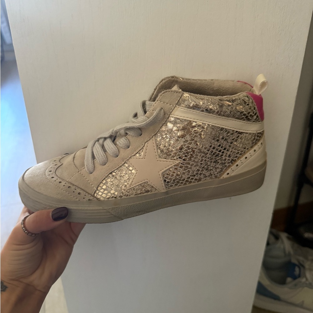 Sparkly High-Top Sneakers